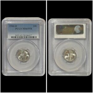1944-D MERCURY DIME  PCGS‎ MS65FB